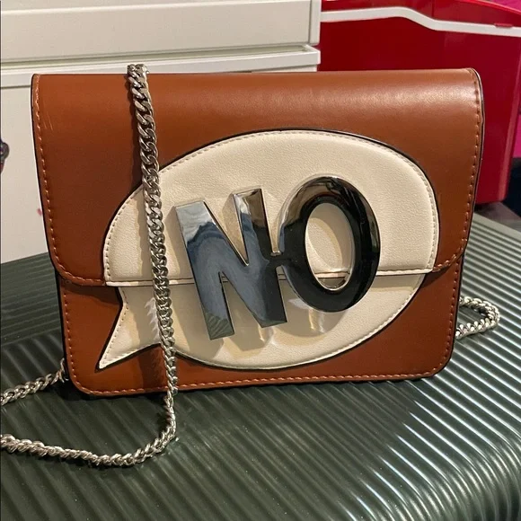 Zara Brown and White Chain Crossbody Bag - Picture 2 of 16